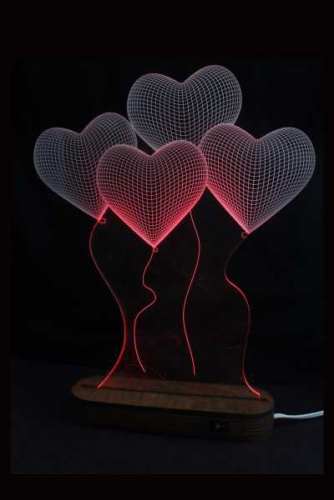 LAMPARA 3D LEDCORAZONES