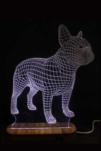 LAMPARA 3D LED PERRO PUG